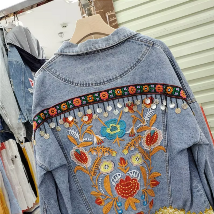 Mariposa | Boho Broderad Jeansjacka