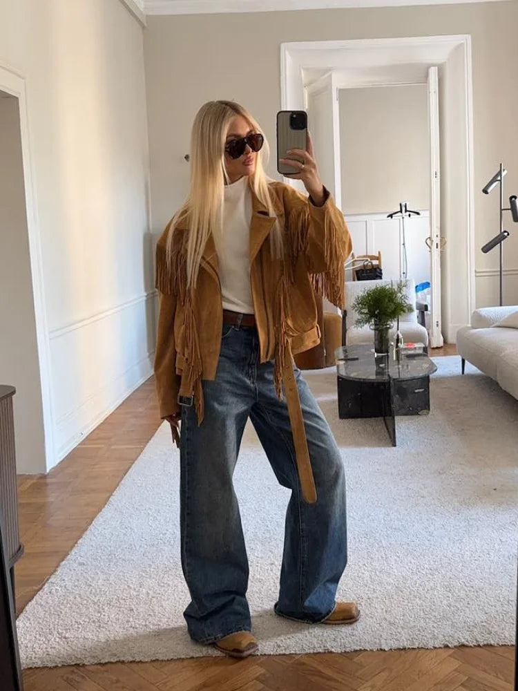 Sienna | The Brown Tassel Suede Jacket