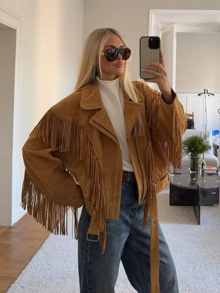 Sienna | The Brown Tassel Suede Jacket
