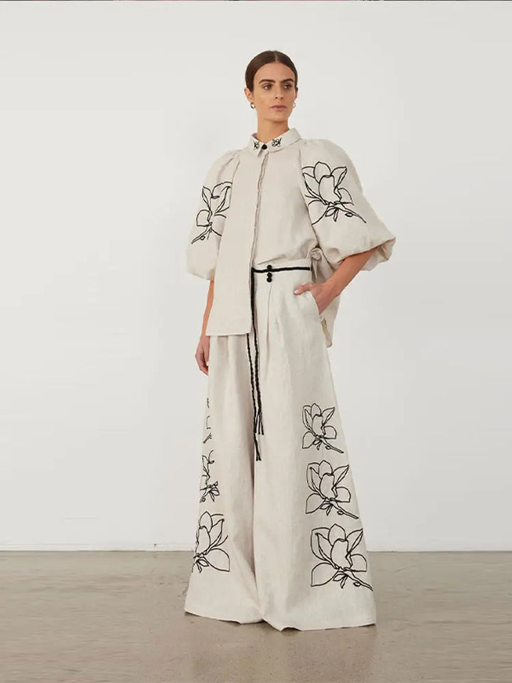Timeless Bloom | Bubble Sleeve Linneset - Thalita