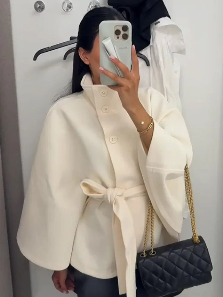 Elise | The Casual Woolen Cape Coat