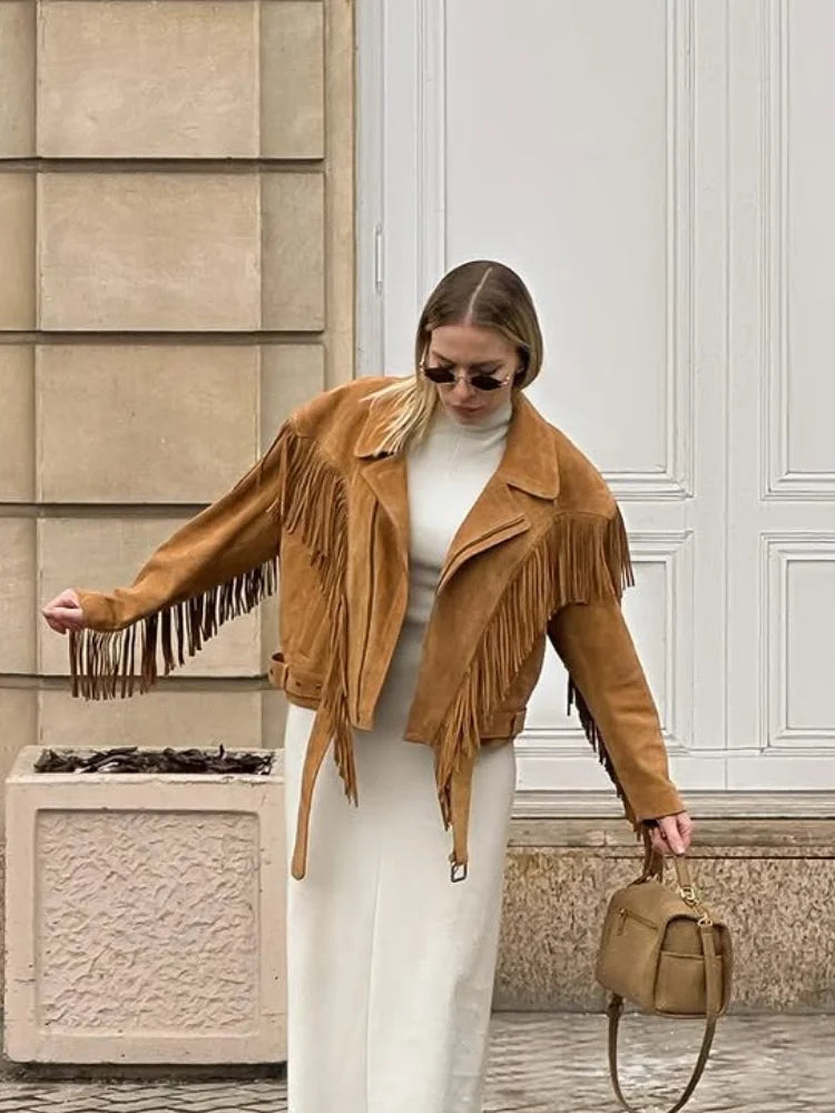 Sienna | The Brown Tassel Suede Jacket