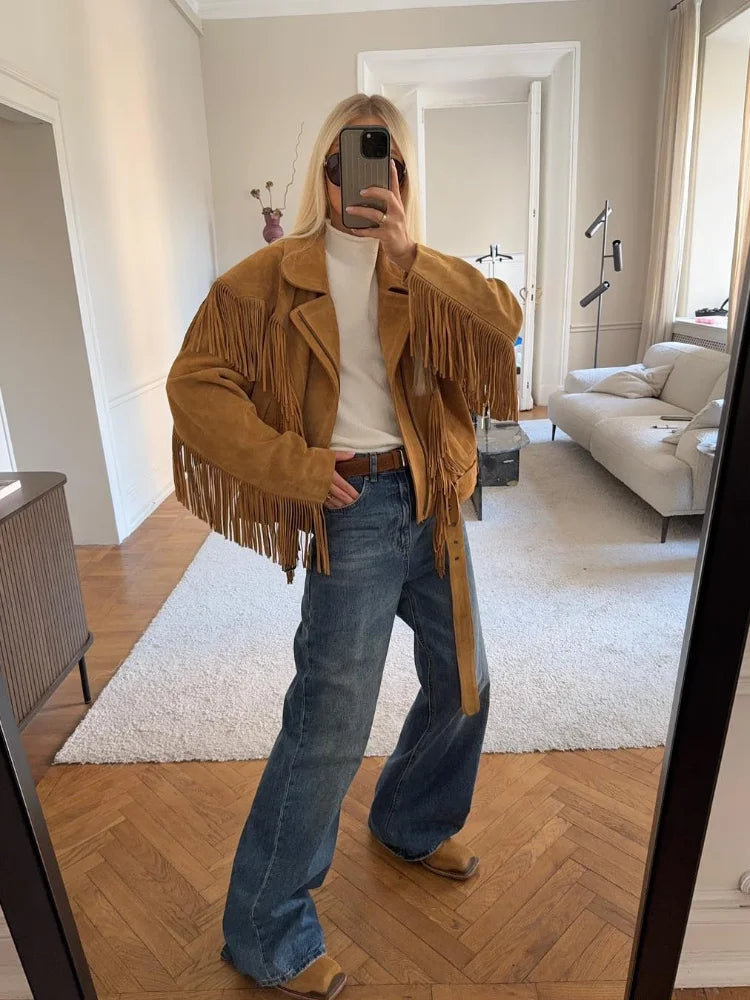 Sienna | The Brown Tassel Suede Jacket