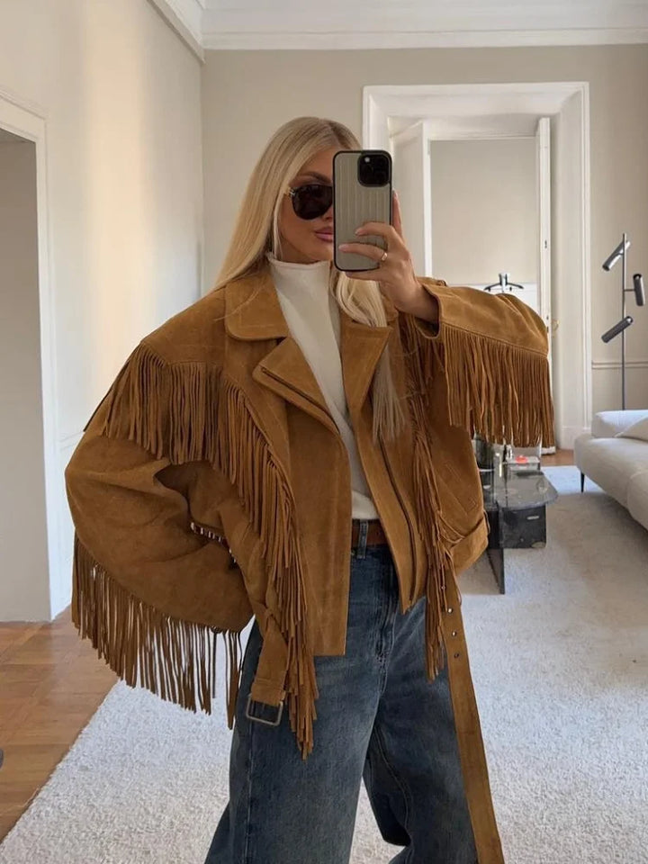 Sienna | The Brown Tassel Suede Jacket