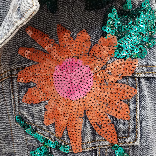 Solara | Paljettjacka i Denim