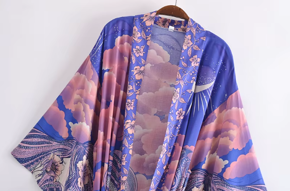 Lunar Serenity | Celestial Long Kimono
