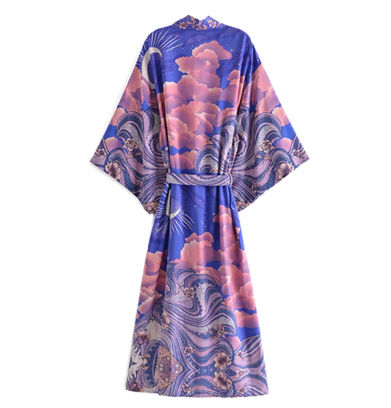 Lunar Serenity | Celestial Long Kimono