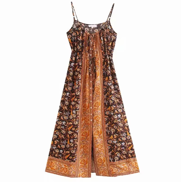 Drömmande Vildblomma | Bohemisk Midiklänning