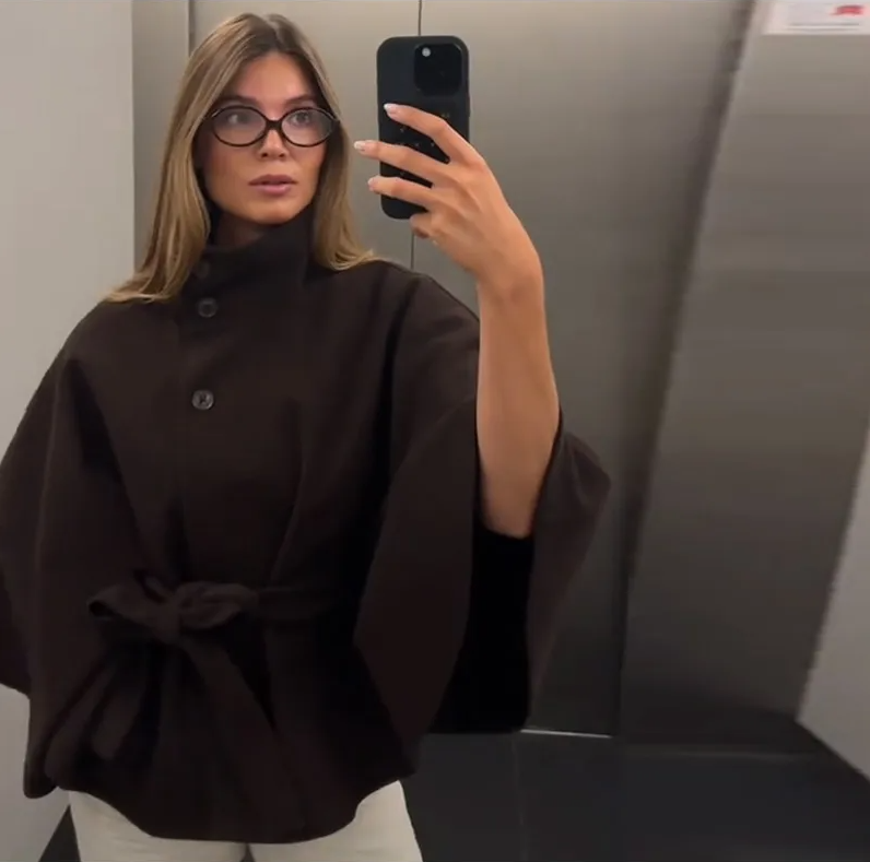 Elise | The Casual Woolen Cape Coat