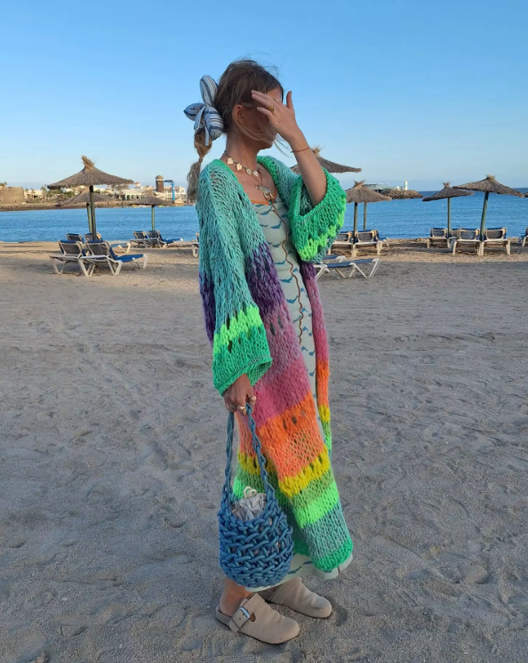 Luna | The Boho Rainbow Knit Kimono