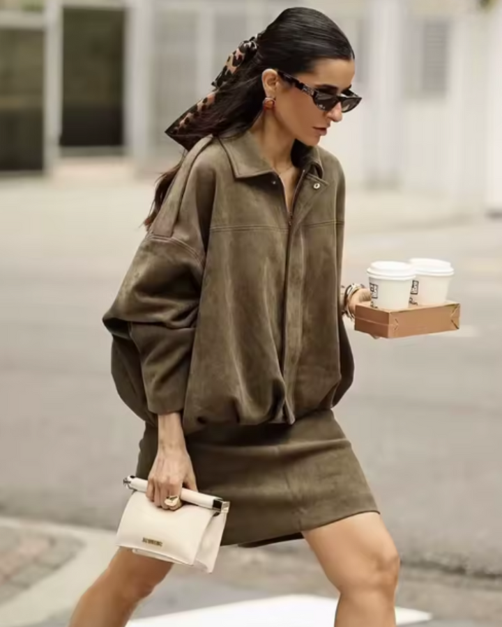 Vivienne | The Classic Suede Bomber