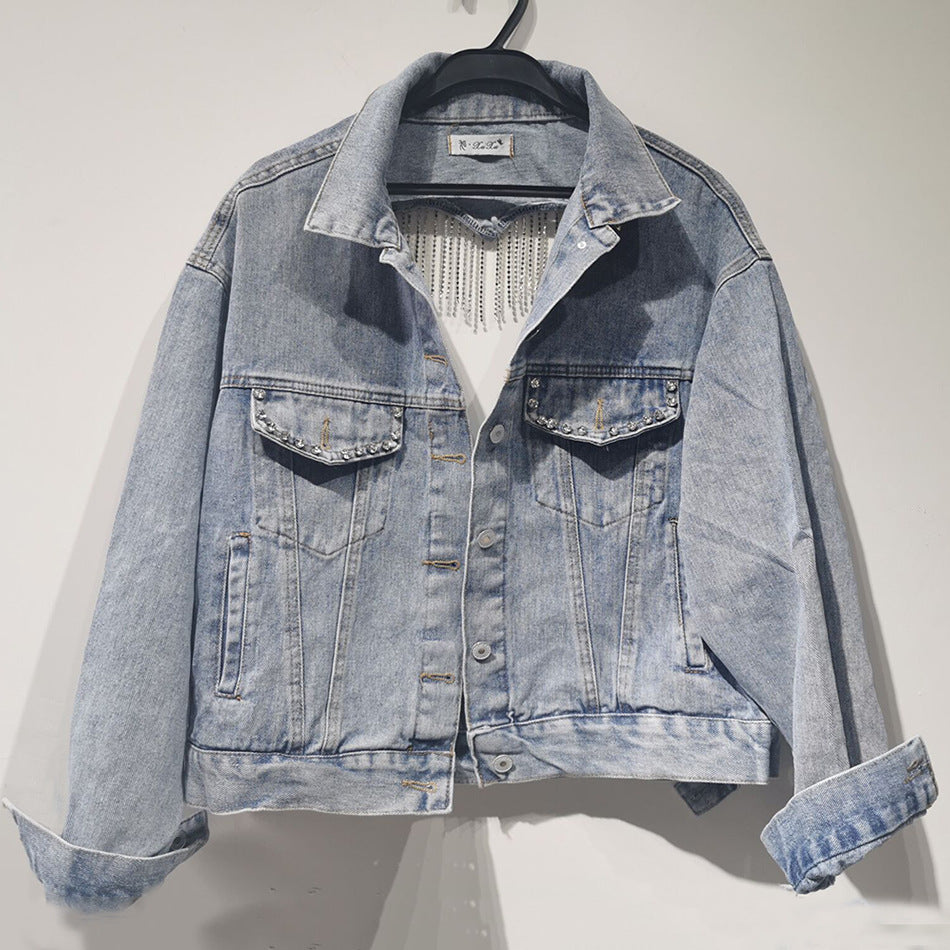 Diamond Heart | Open Back Jeansjacka