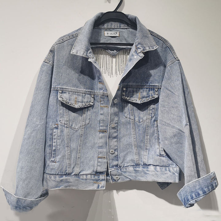 Diamond Heart | Open Back Jeansjacka