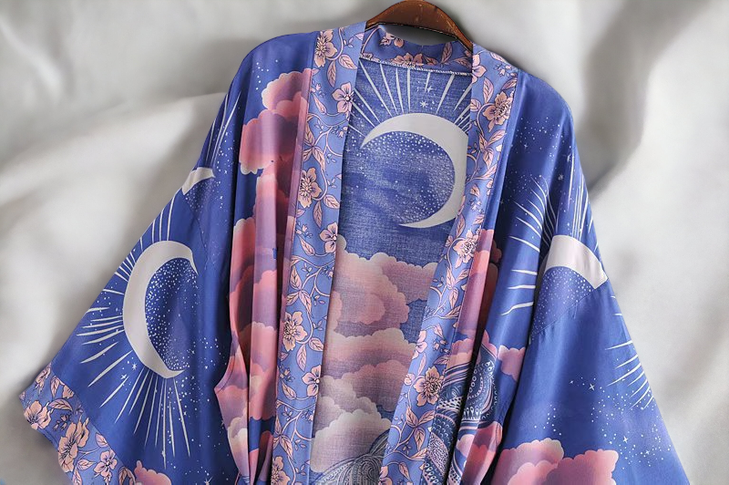 Blauer Mond | Wunderschöner Kimono 