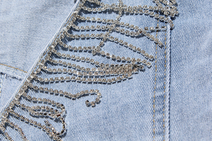 Diamond Heart | Open Back Jeansjacka