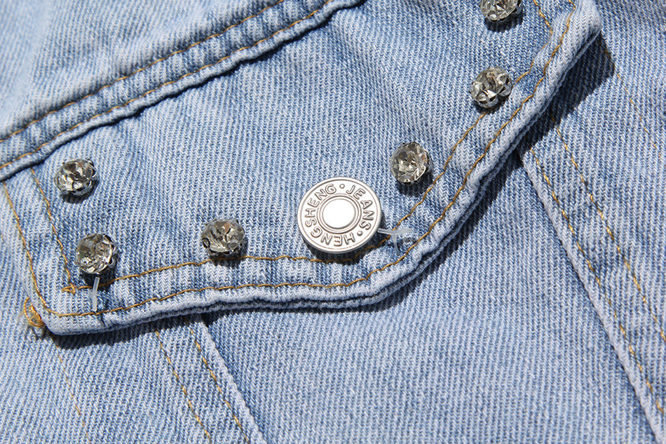 Diamond Heart | Open Back Jeansjacka