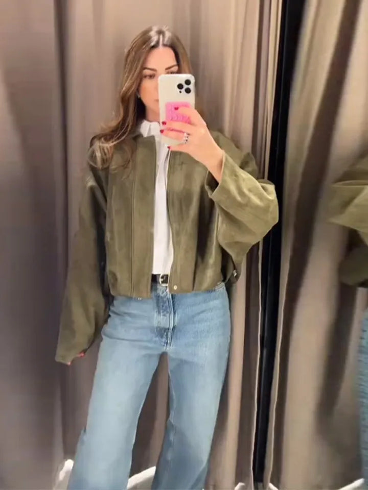 Vivienne | The Classic Suede Bomber
