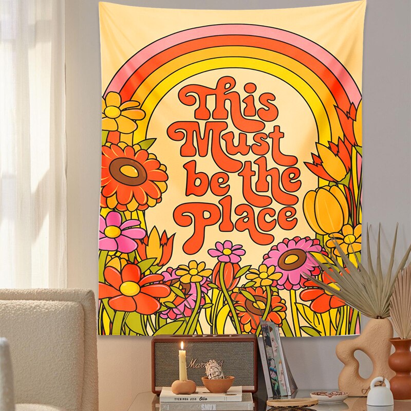 Sunny Rainbow | Retro 70s Wall Tapestry 