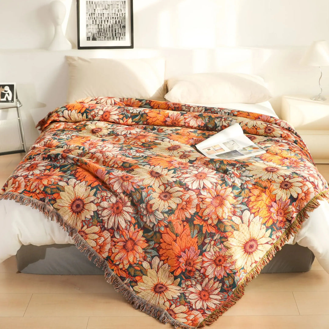 Meadow Bloom Blanket™ | Floral Cotton Blanket