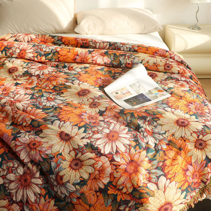 Meadow Bloom Blanket™ | Floral Cotton Blanket