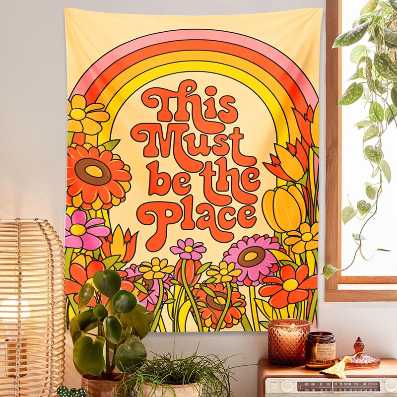 Sunny Rainbow | Retro 70s Wall Tapestry 