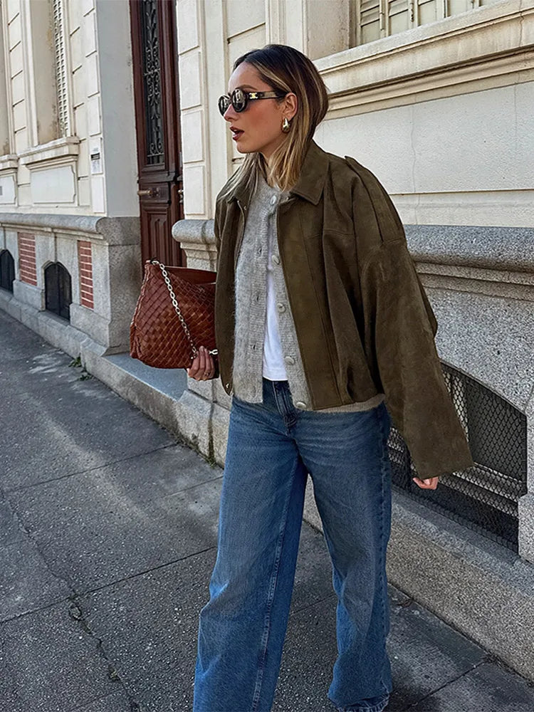 Vivienne | The Classic Suede Bomber
