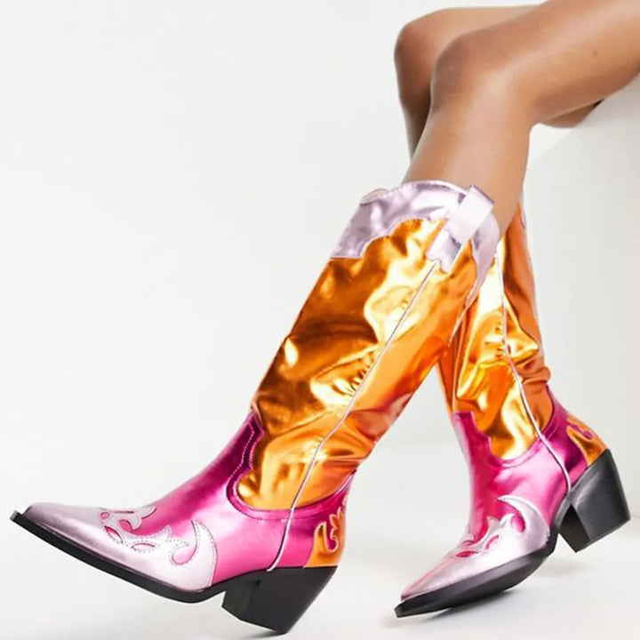 Midnight Shine | Metallic Cowboy Boots
