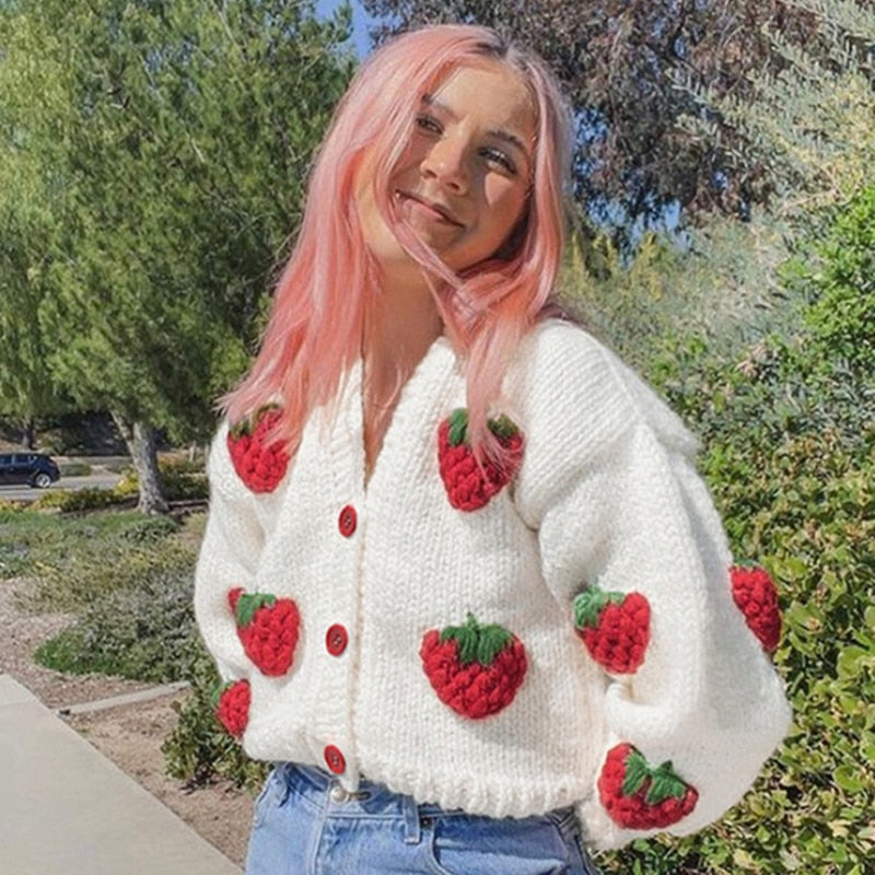 Strawberry Daydream | Söt Vintage Sweater