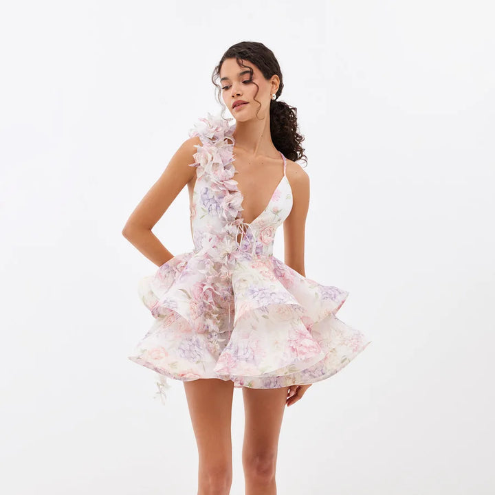 Petal Dancer | 3D Blommig Boho Miniklänning