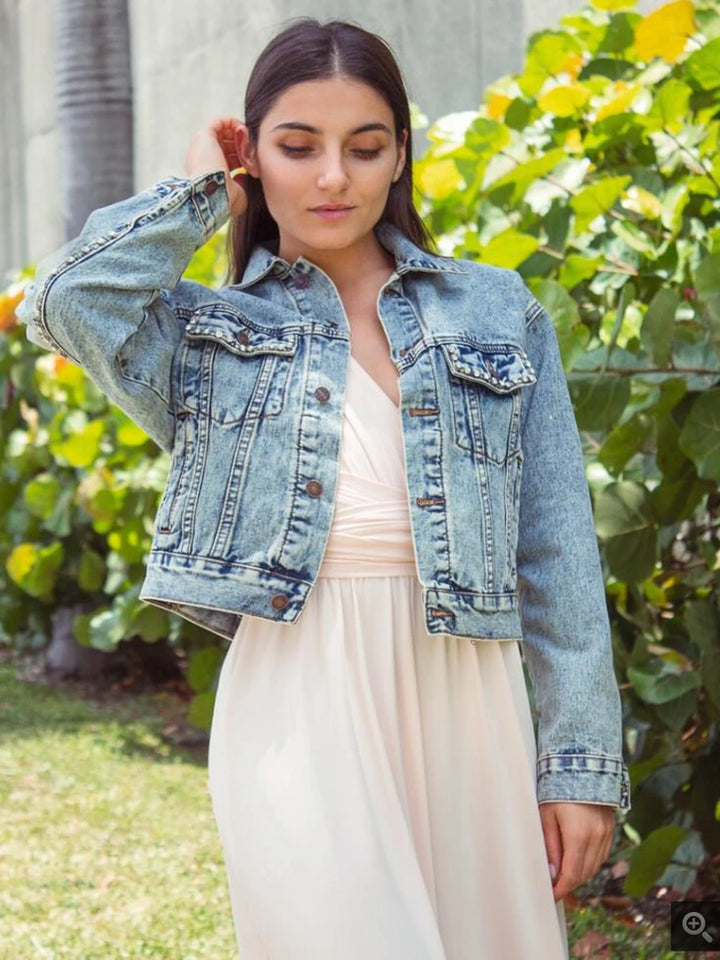 Diamond Heart | Open Back Jeansjacka