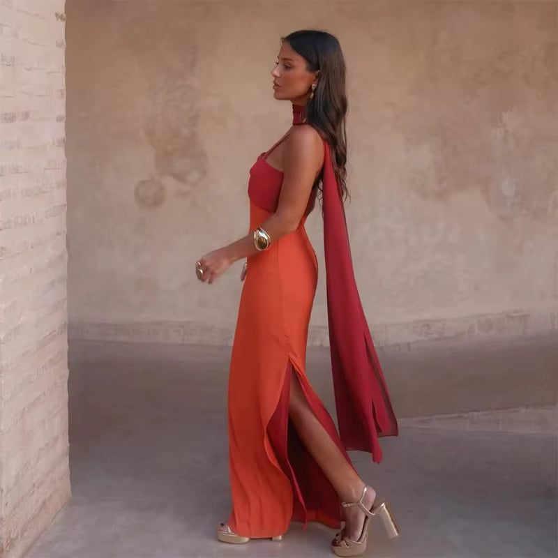 Elira Noir | Elegant Slim Fit Maxi Dress