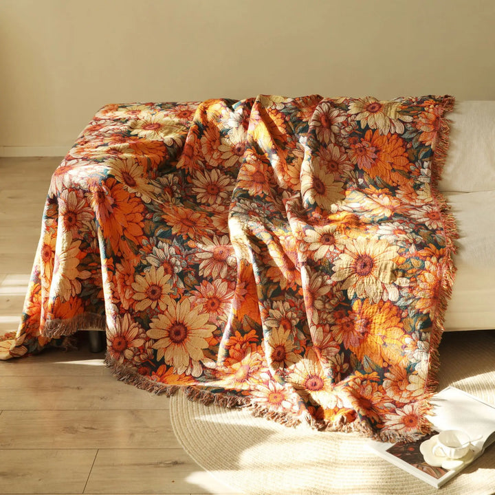 Meadow Bloom Blanket™ | Floral Cotton Blanket