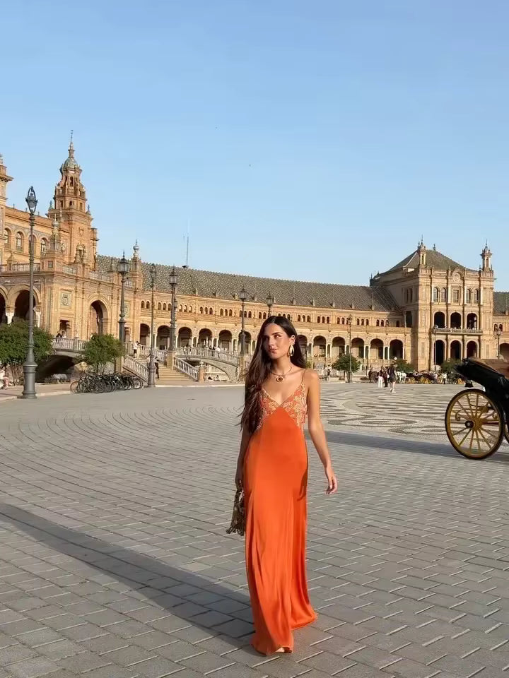 Paloma Sunset | Glittrande maxiklänning med paljetter