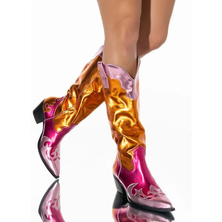 Midnight Shine | Metallic Cowboy Boots
