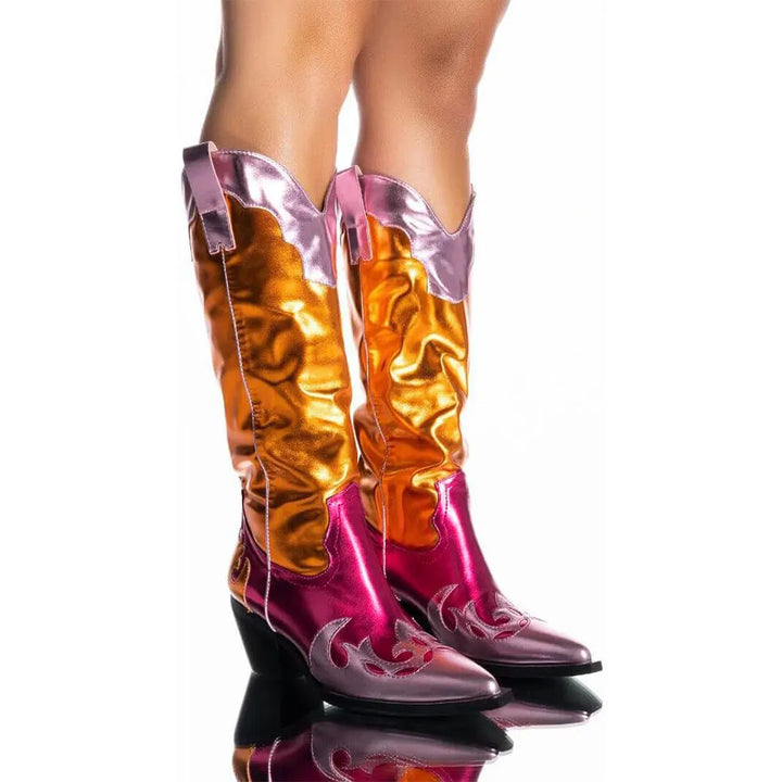 Midnight Shine | Metallic Cowboy Boots