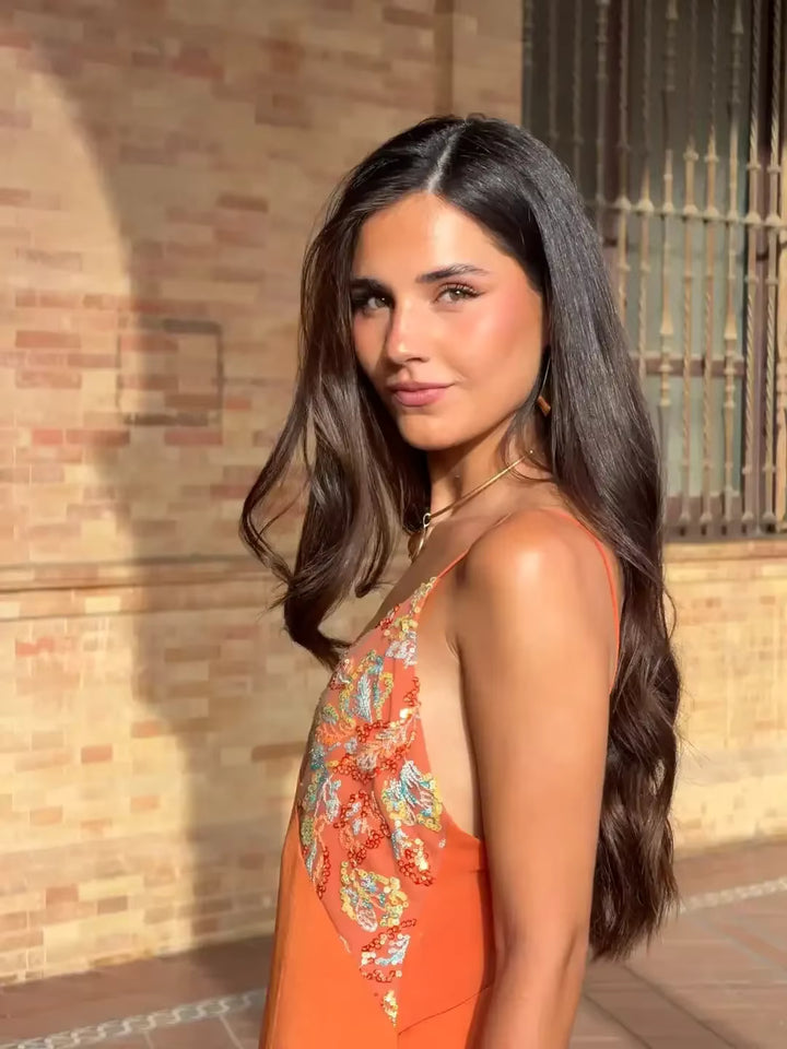 Paloma Sunset | Glittrande maxiklänning med paljetter