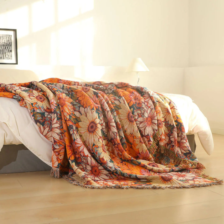 Meadow Bloom Blanket™ | Floral Cotton Blanket