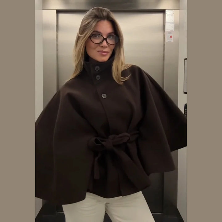 Elise | The Casual Woolen Cape Coat