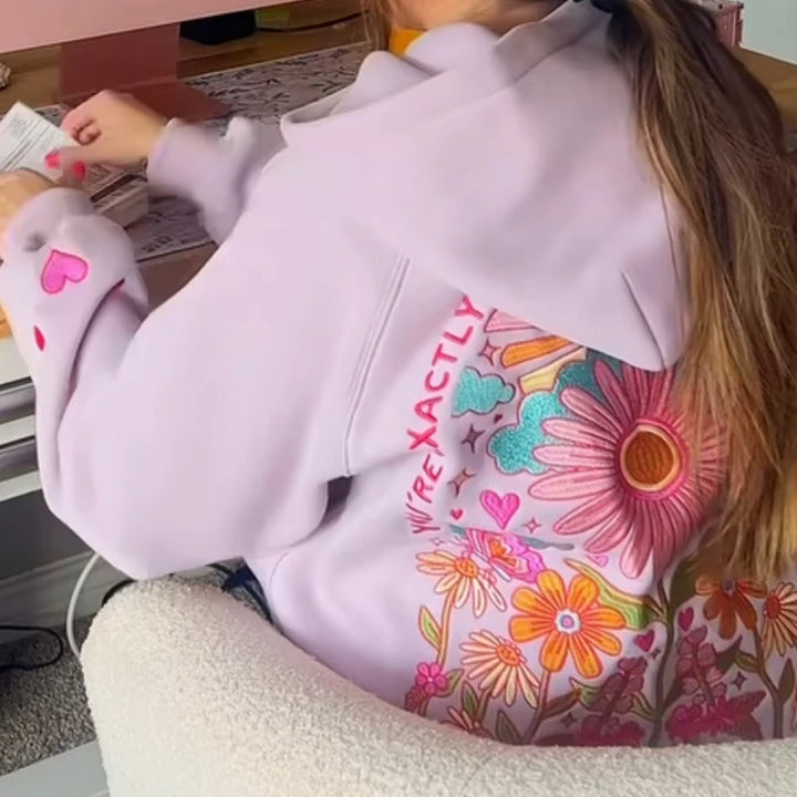 Amara | Embroidered Bloom Hoodie