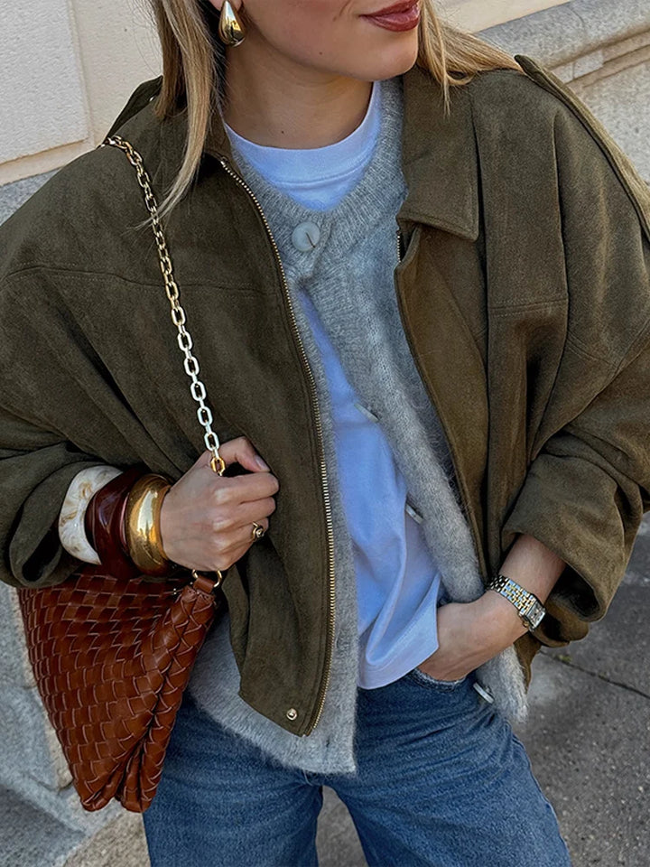 Vivienne | The Classic Suede Bomber