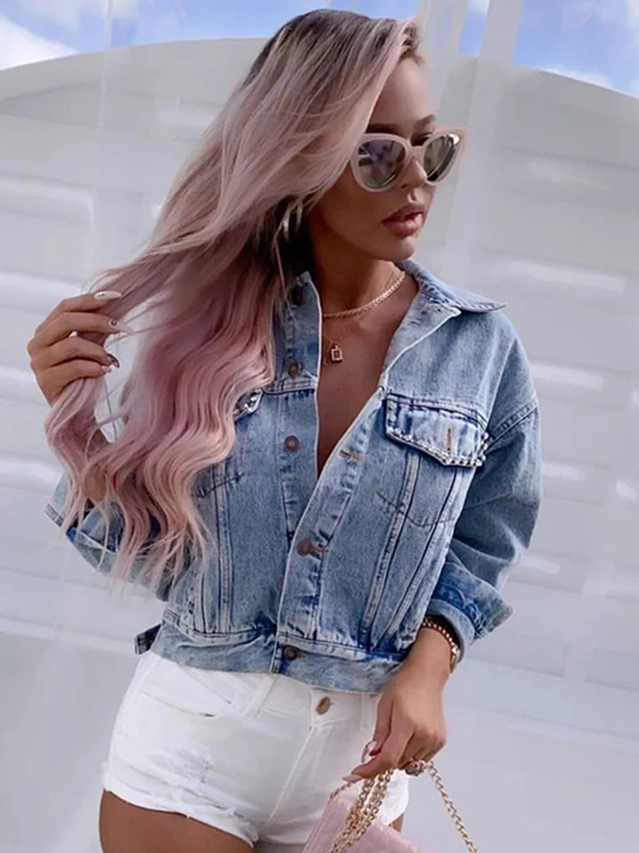 Diamond Heart | Open Back Jeansjacka