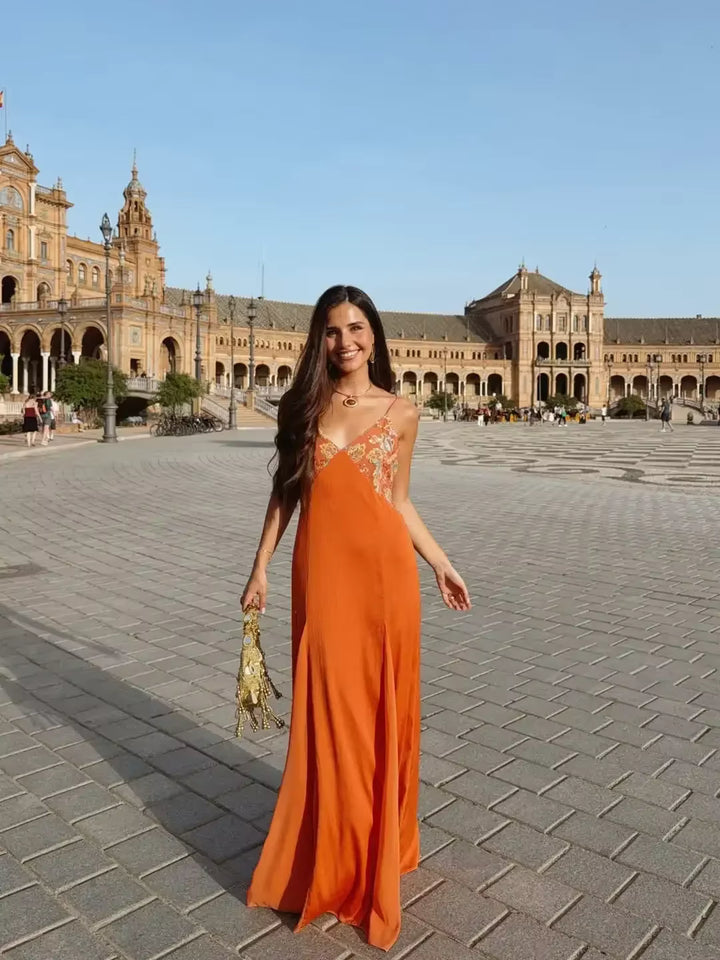 Paloma Sunset | Glittrande maxiklänning med paljetter