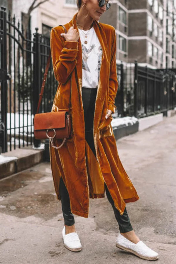 Selma | Lång Boho Sammetskappa