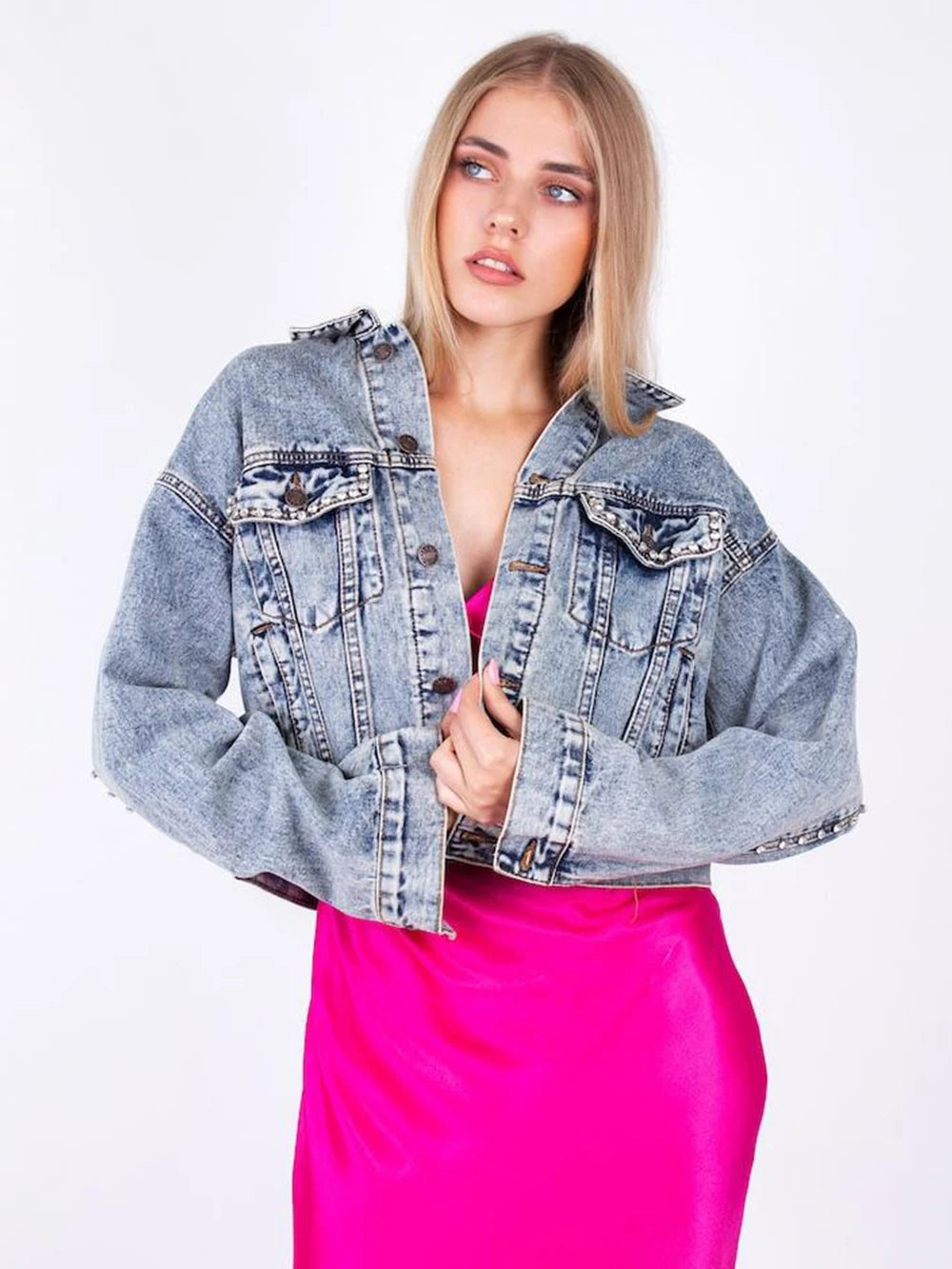 Diamond Heart | Open Back Jeansjacka