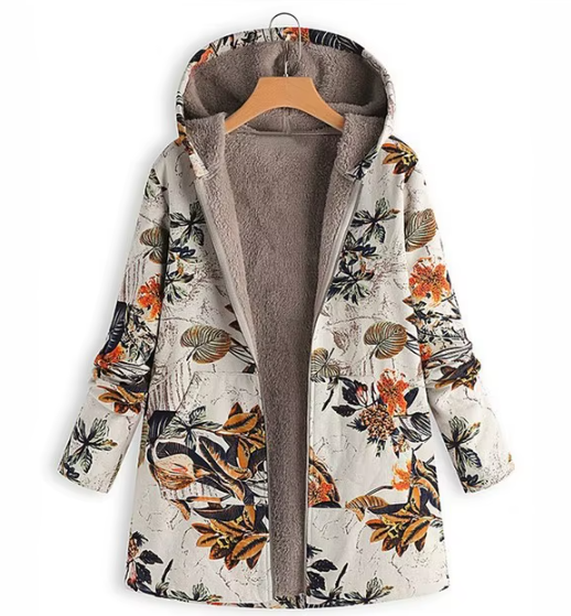 Elina | Blommig Vintage Fleece Kappa