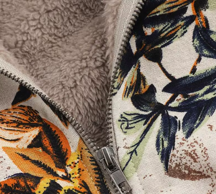 Elina | Blommig Vintage Fleece Kappa