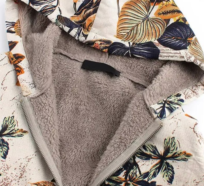 Elina | Blommig Vintage Fleece Kappa