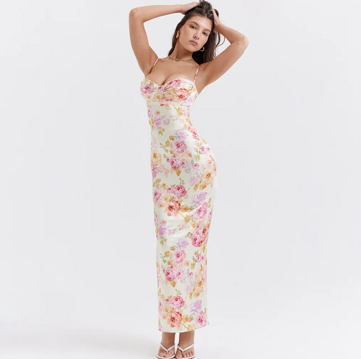 Silken Bloom | Blommig Maxiklänning