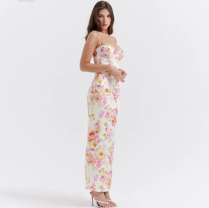 Silken Bloom | Blommig Maxiklänning