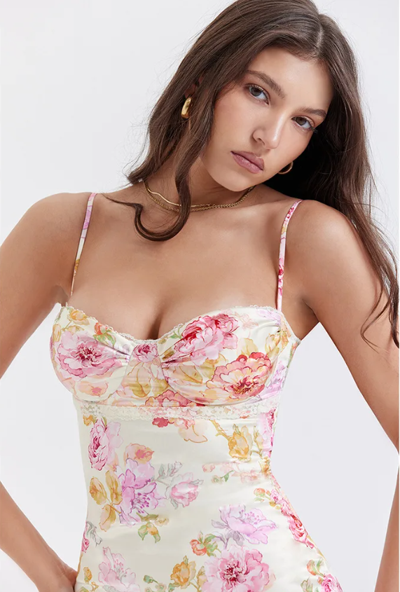 Silken Bloom | Blommig Maxiklänning